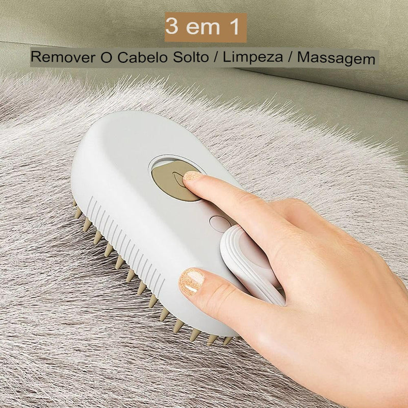 Escova Removedora De Pelos Á Vapor 3 Em 1